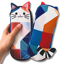 Load image into Gallery viewer, Cat Pencil Case Set | 3 Piece Kawaii Kitty Pouch Set with Coin Purse & Keychain