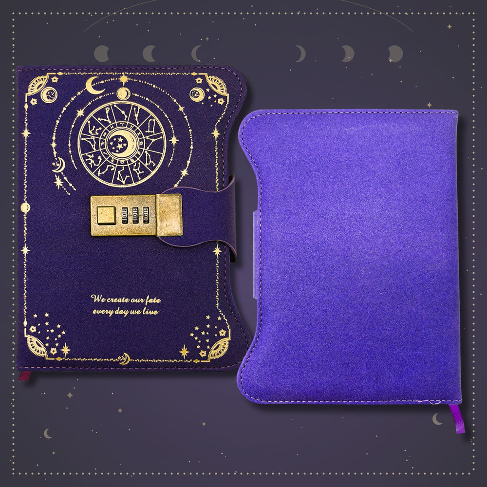 Load image into Gallery viewer, Purple Lock Journal | Password Diary with 3-Digit Combination Lock