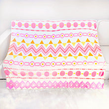 Load image into Gallery viewer, Kawaii Boho Blanket | Cozy Soft Pink Geometric Pattern Throw