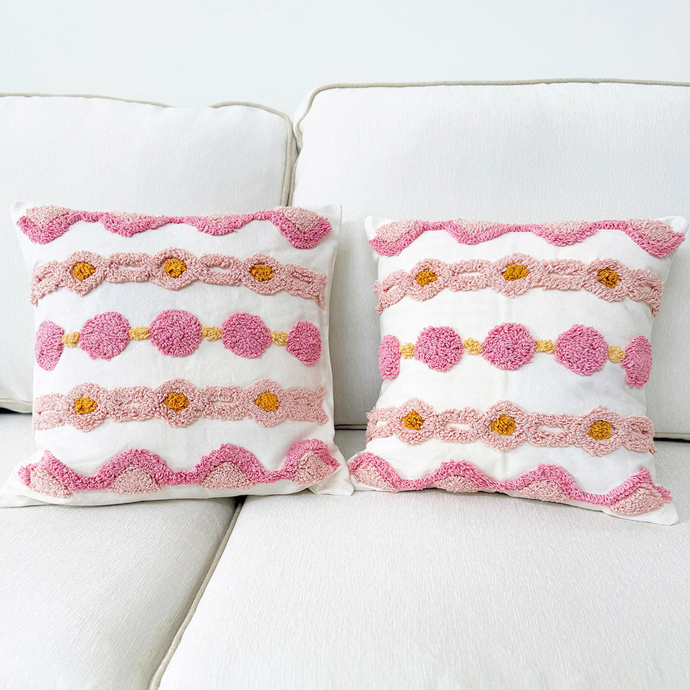 Load image into Gallery viewer, Pink Boho Throw Pillow Covers โ 2 Pack