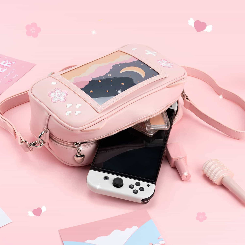 Load image into Gallery viewer, Sakura Game Purse - Kawaii Pink Crossbody Ita Handbag