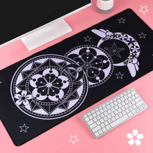 Load image into Gallery viewer, Cardcaptor Sakura Desk Mat - Constellation Star Black and Pink  Mousepad