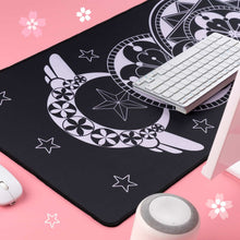 Load image into Gallery viewer, Cardcaptor Sakura Desk Mat - Constellation Star Black and Pink  Mousepad