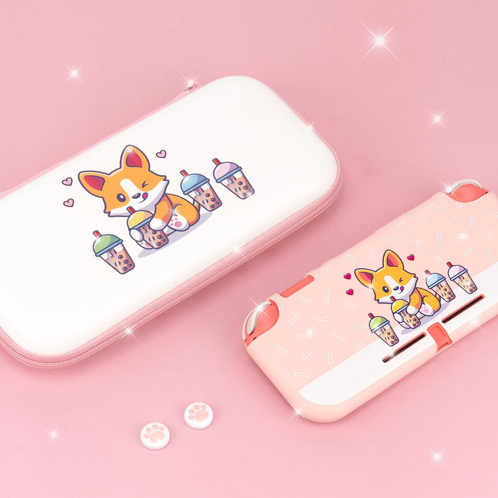 Load image into Gallery viewer, Corgi Boba Carry Case - Fits All Nintendo Switch