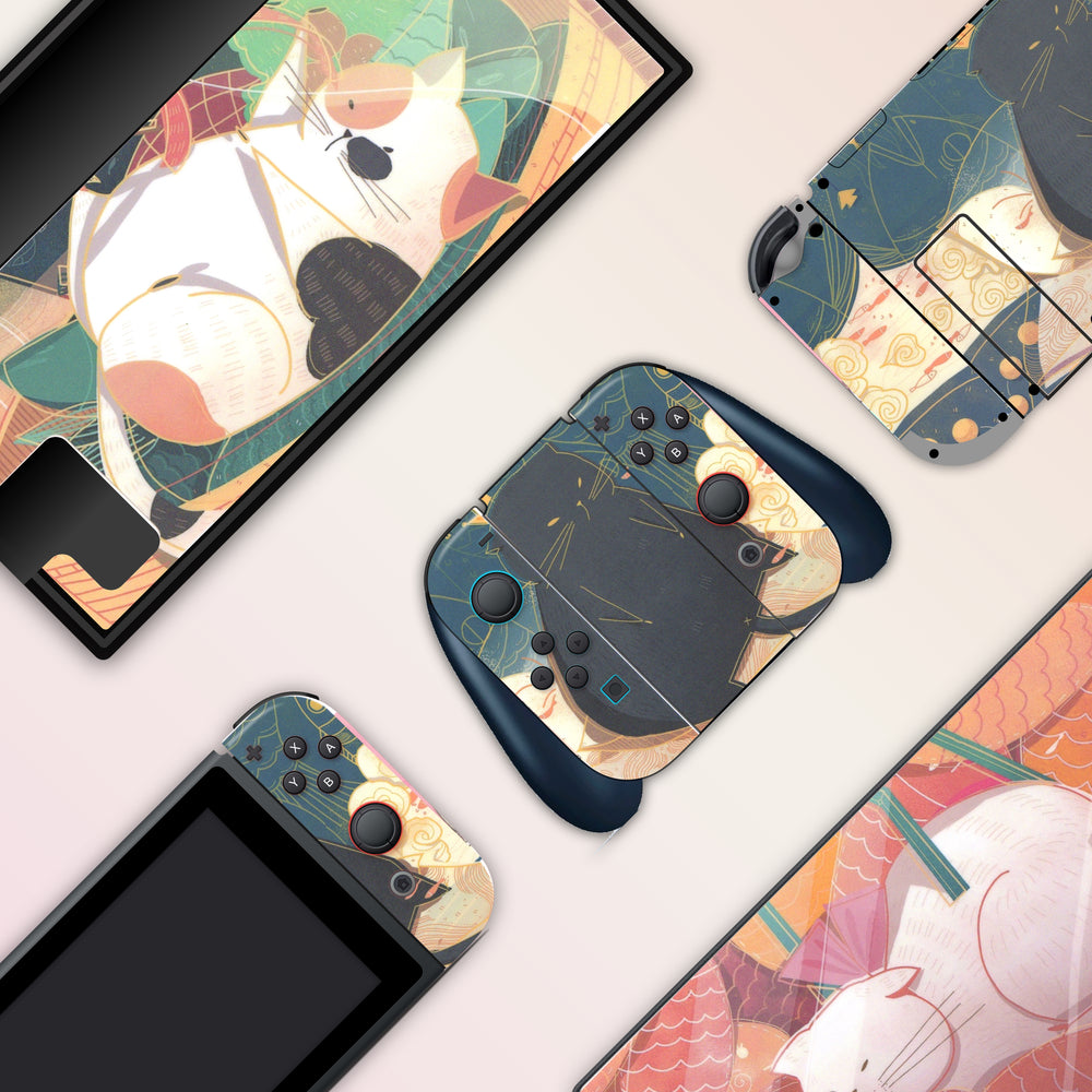 Load image into Gallery viewer, Fat Cats Skin - Cat Nintendo Switch Lite OLED Wrap