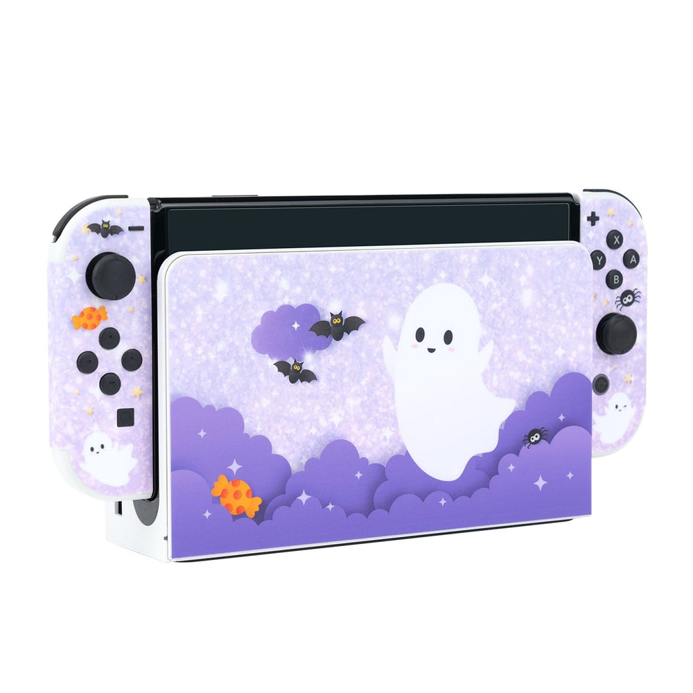 Load image into Gallery viewer, Ghost Skin - Purple Halloween Nintendo Switch OLED Standard Lite Skin