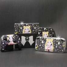 Load image into Gallery viewer, Moon Anime Skins - Black Anime Cute Nintendo Switch Lite Wraps