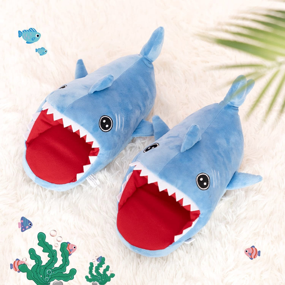 Load image into Gallery viewer, Shark Slippers - Blue Animal Home Shoes for Women