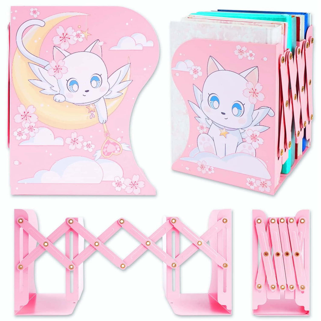 Cat Moon Bookend - Cute Anime Kawaii Book Stop