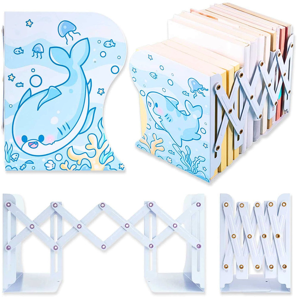 Load image into Gallery viewer, Shark Bookend | Blue White Kawaii Cute Book Stopper
