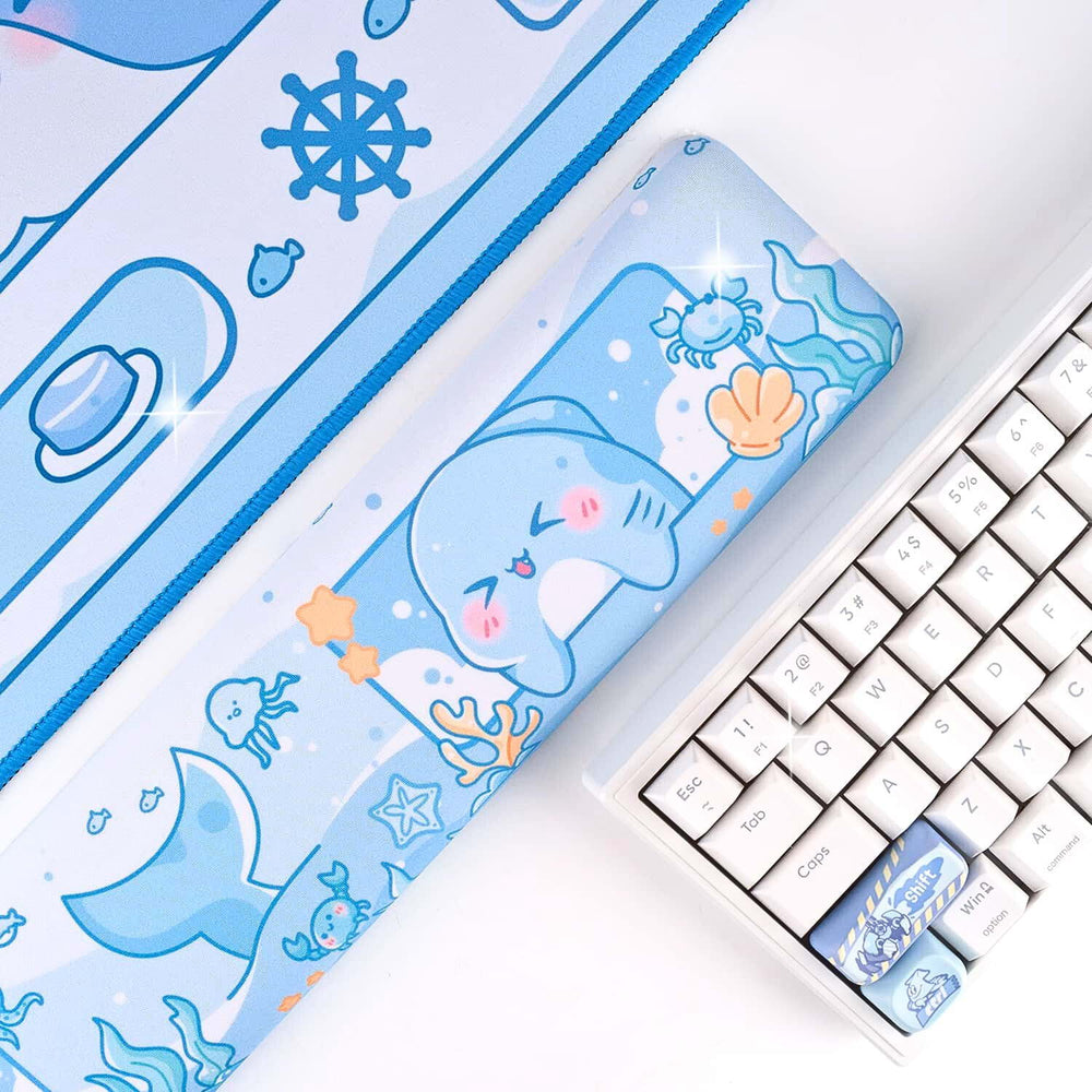 Load image into Gallery viewer, Shark Wrist Rest | Cute Kawaii Anime Pastel Blue
