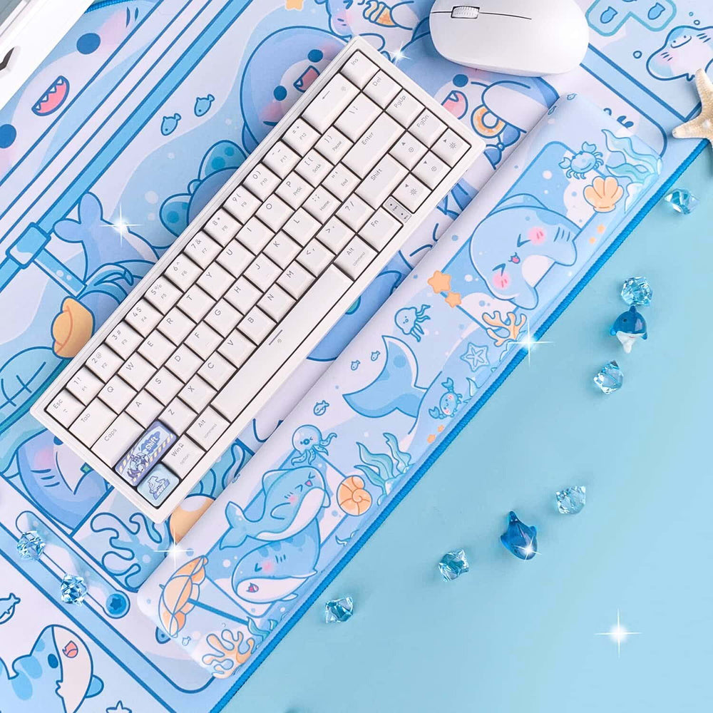 Load image into Gallery viewer, Shark Wrist Rest | Cute Kawaii Anime Pastel Blue
