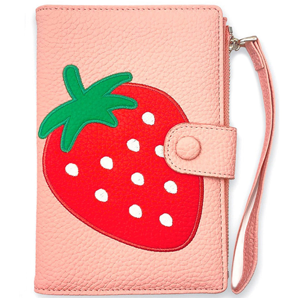 Load image into Gallery viewer, Strawberry Passport Cover | Cute Kawaii Pink Leather Travel Case
