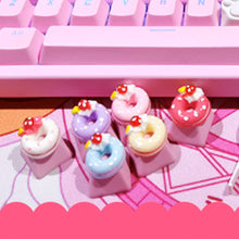 Load image into Gallery viewer, Donut Keycaps Cute Kawaii Keyboard Accessories | 6 Pack with Puller
