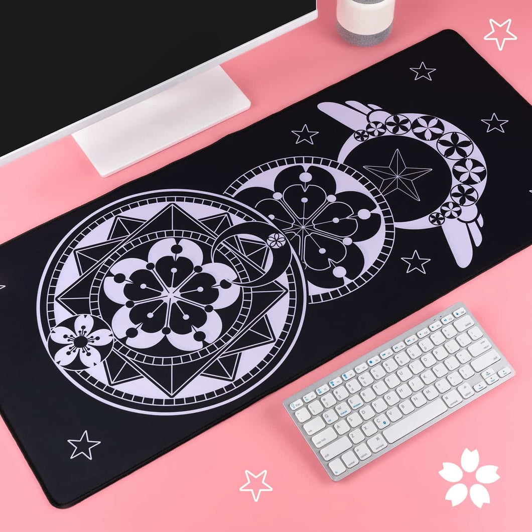 Cardcaptor Sakura Desk Mat - Constellation Star Black and Pink  Mousepad