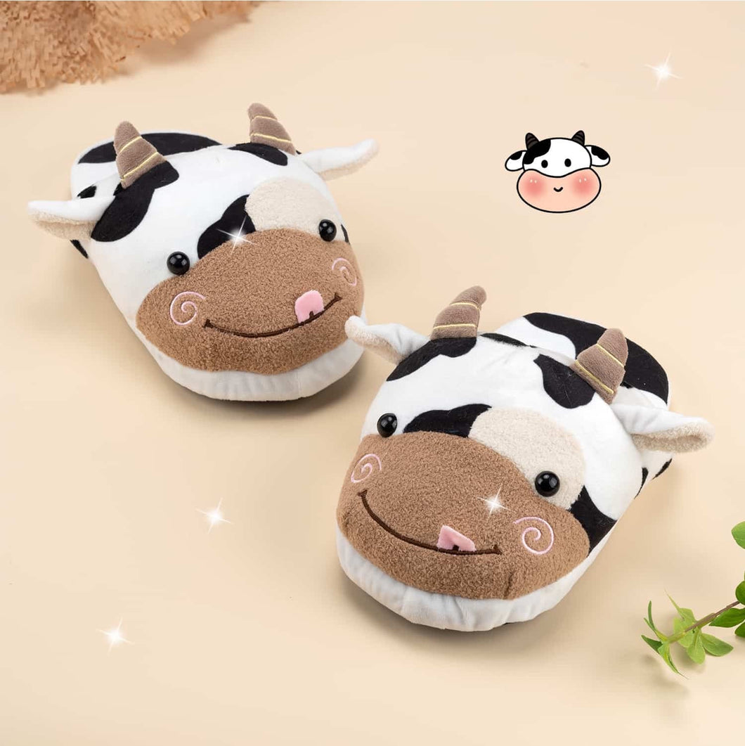 Cow Slippers - Cute Adult Womens Medium Slides