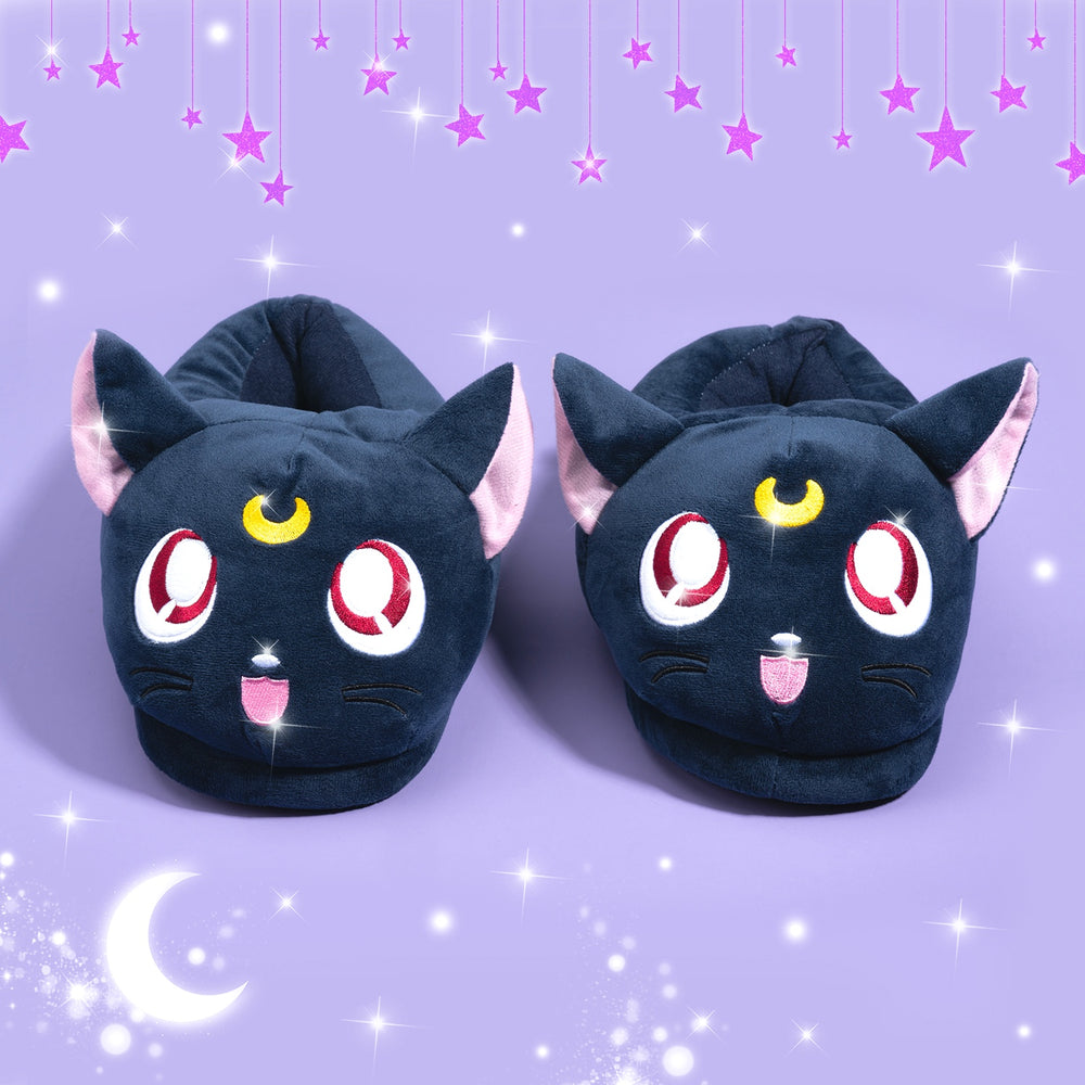 Load image into Gallery viewer, Cat Slippers - Women Sailor Moon Luna Blue