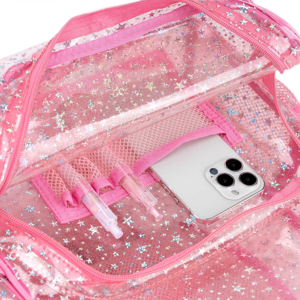 Load image into Gallery viewer, Glitter Pink Clear Backpack - Kawaii Cute School Supplies for Girls &amp; Women