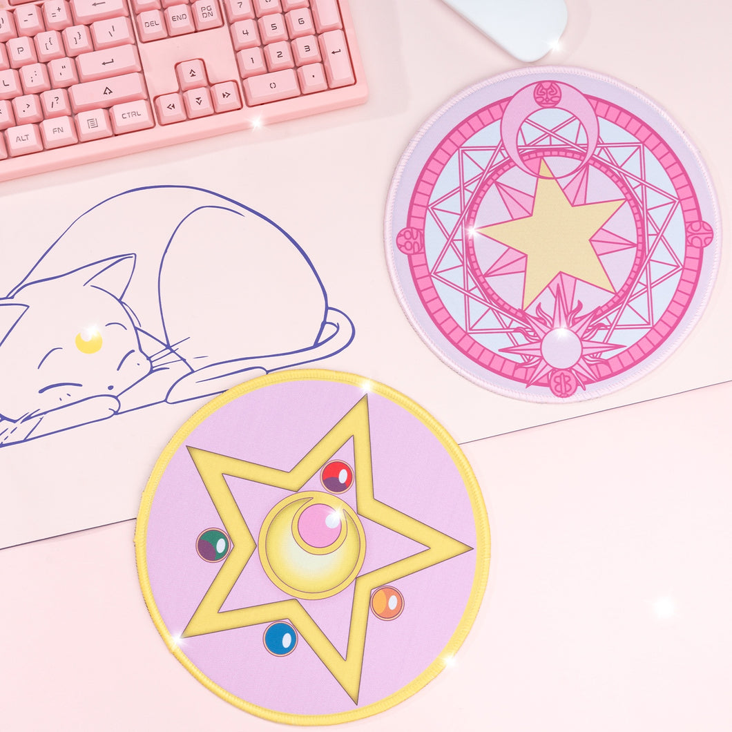 Pink Anime Mousepads - 2 Cute Sakura Moon Mouse Pads
