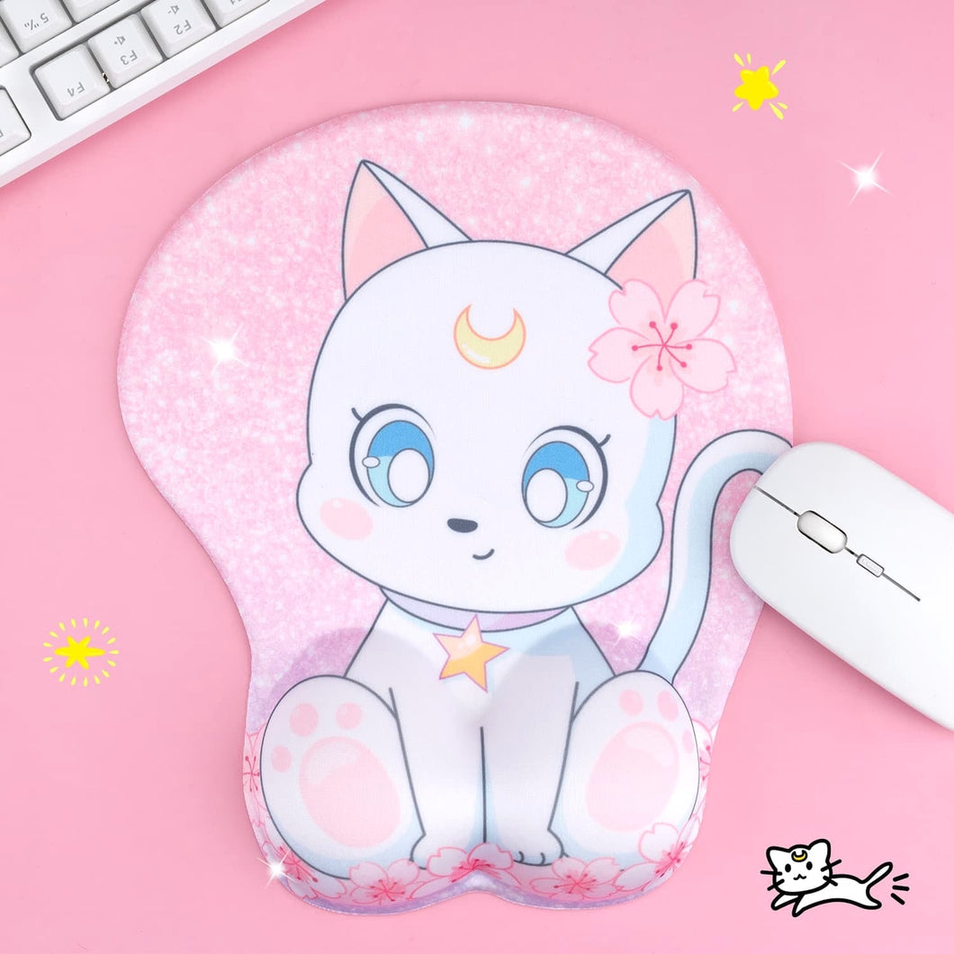 Cat Mouse Pad - Sailor Moon Mousepad with Wrist Support