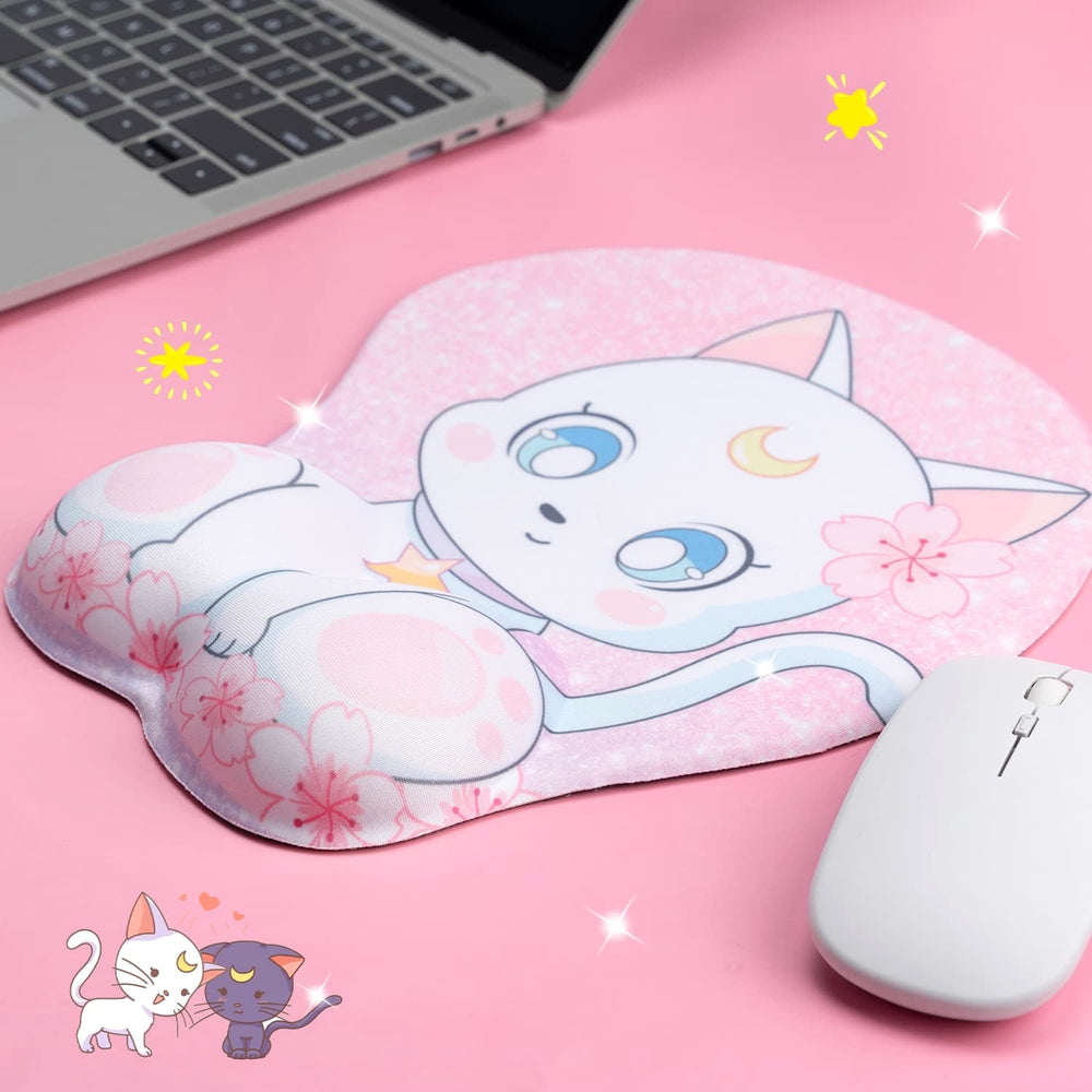 Load image into Gallery viewer, Cat Mouse Pad - Sailor Moon Mousepad with Wrist Support