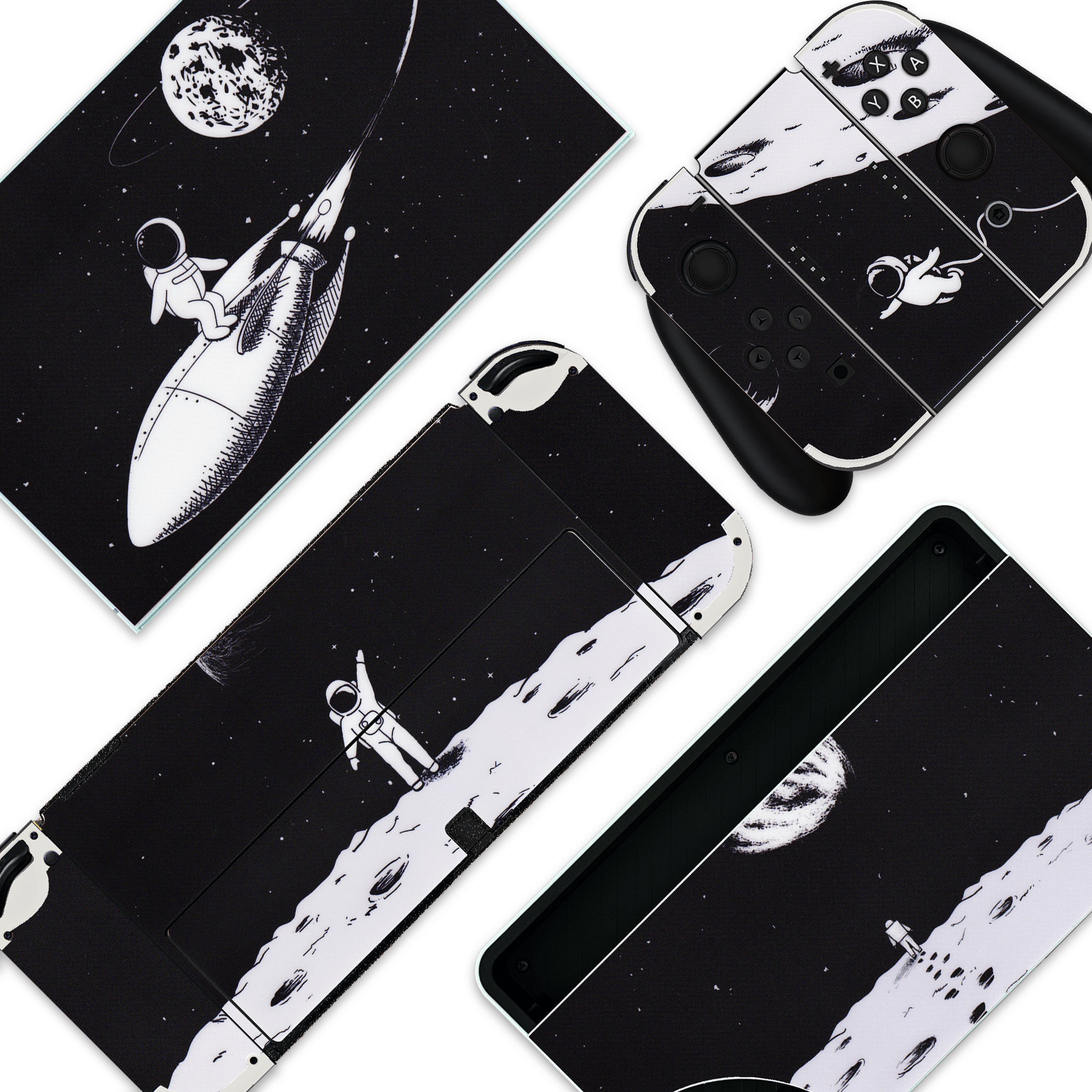 Space Moon Astronaut - Nintendo Switch, OLED or Lite Skin