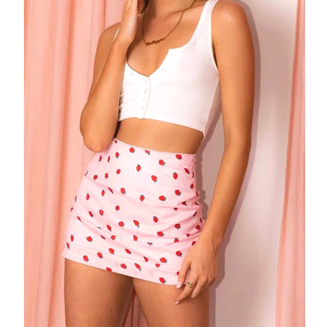 Strawberry Skirt - Kawaii Pink A-Line